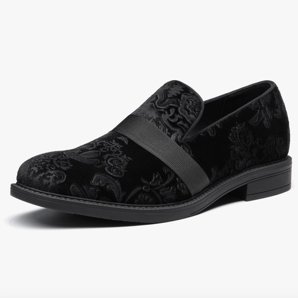 Black Bruno Marc Men's Dress Tuxedo Shoe Loafers, Slip-on size 7 like new
